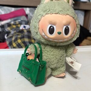 Green Mini Handbag with Accessories for Labubu